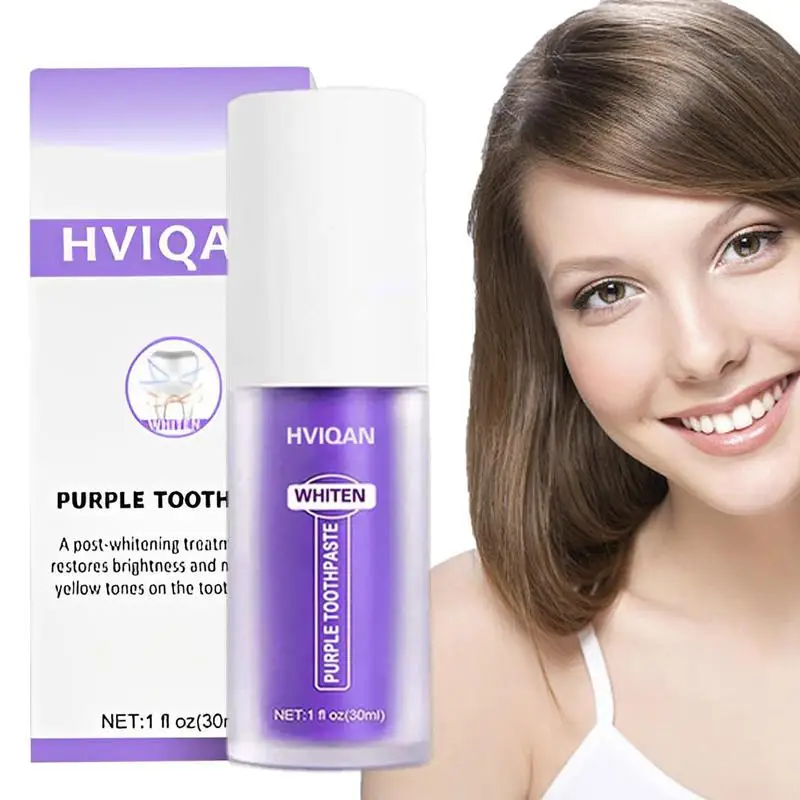 V34 Toothpaste 30ml Purple Teeth White Toothpaste V34 Colour Corrector Toothpaste Intensive Stain Removal Oral Teeth Color