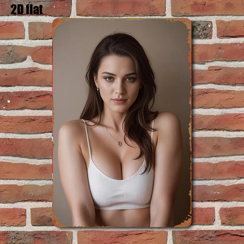 Frauen-Portrait-Blechschild, 20,3 x 30,5 cm, Vintage-Dekorationsschild für Wohnzimmer, Wanddekoration, rustikales Kunstgeschenk für Zuhause