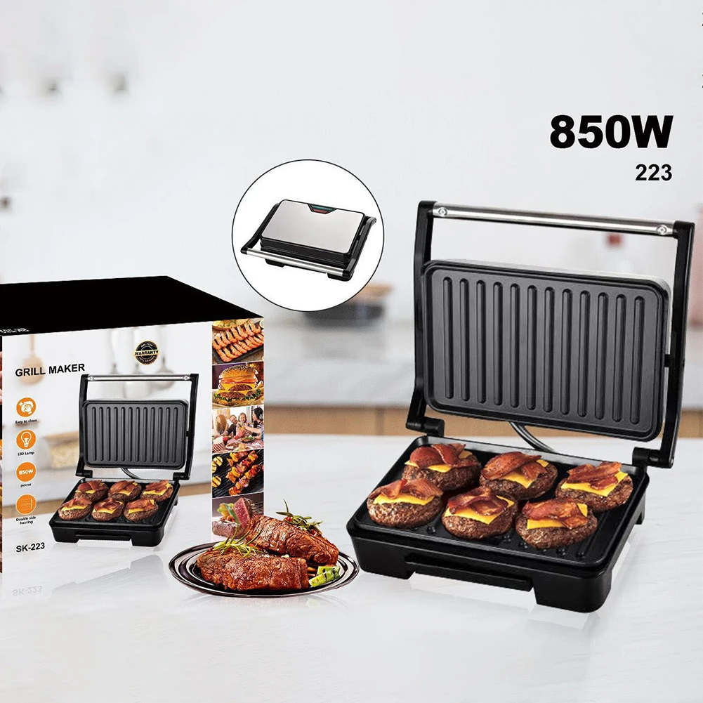 750w Sandwich Maker Fast Heating Non-stick Versatile Grill Multifunctional Breakfast Machine For 2-3 People Wholesale