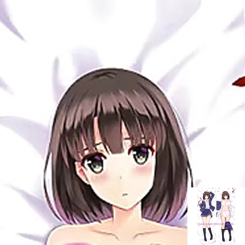 

Anime Pillow Cover Dakimakura Megumi Kato 2 Side Printed Hugging Body Pillowcase Cushion Cover Bedding Decor