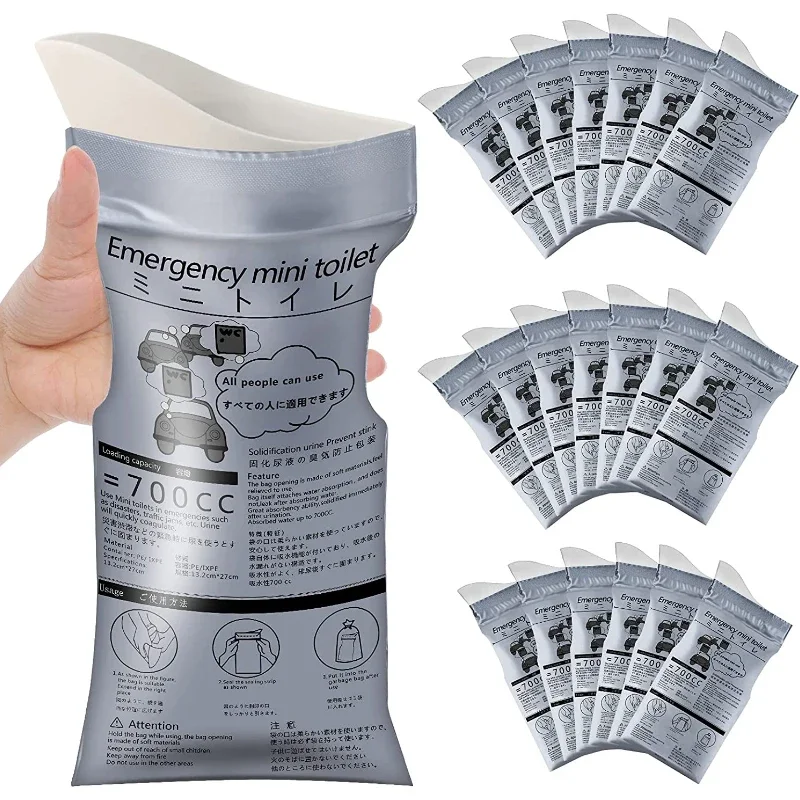 Portable 700ml Car Emergency Urinal Bag Disposable Unisex Travel Pee Urine Bag for Traffic Outdoor Camping Elderly Women Men