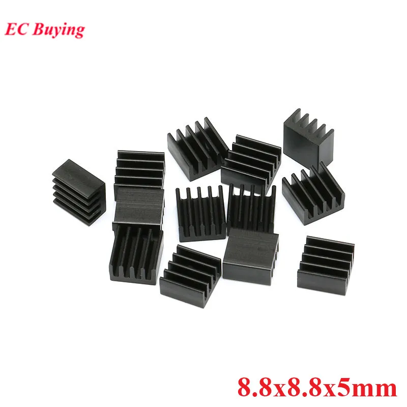 50pcs/5pcs 8.8*8.8*5mm Heatsink Radiator Cooling Aluminum 8.8x8.8x5 Heat Sink for LED Electronic Heat Dissipation Cooling Cooler