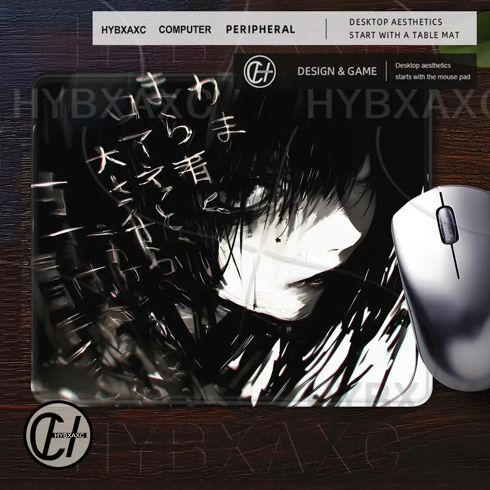 Bizarre Aesthetics Anime Girl PC Gaming Office Dark Accessory Calligraphy Mouse Pad 45x40cm Speed E-Sports Waterproof Desk Mats