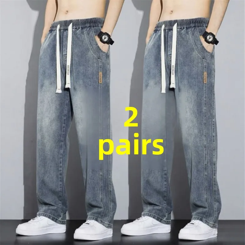 

Casual American Sle Men's Jeans Spring Autumn Regular Fit Versatile Loose Leg High Street Casual Long Trousers