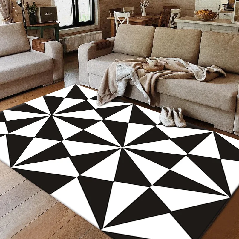 

Modern Simple Geometric Household Carpets for Home Living Room Area Rugs Large Bedroom Bedside Sofa Decoration Tatami Floor Mat