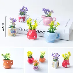 Creative Magnetic Mini Ceramic Vase 3D Simulation Flower Potted Cute Decorative Fridge Magnet