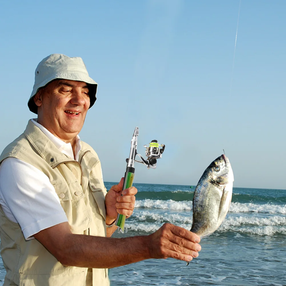 

Портативная удочка в форме рыбы, катушка, телескопическая мини-карманная ручка, катушка для удочки, комбинированные рыболовные аксессуары, подарки для мужчин