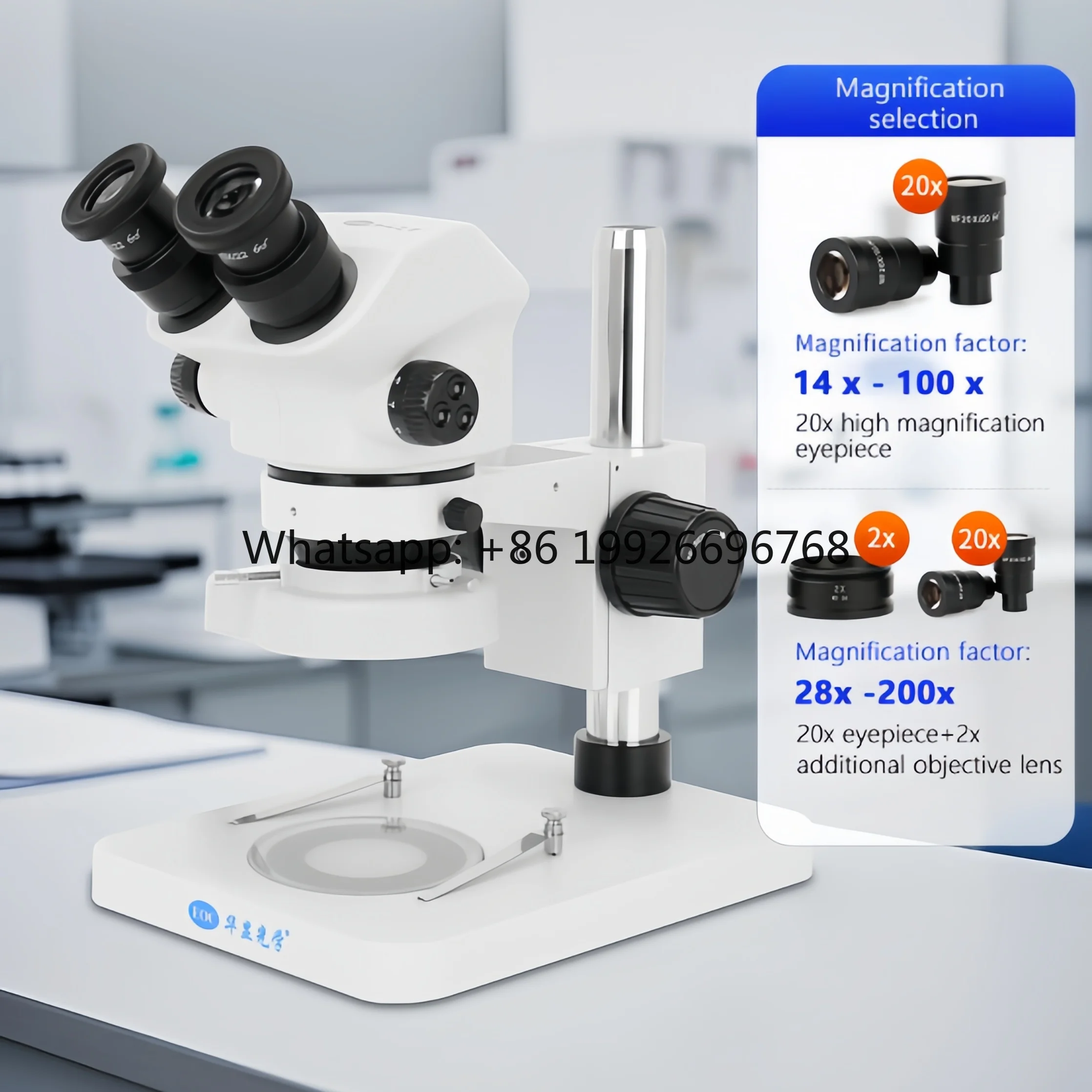 EOC 7x-50x Simul Focal Stereo Zoom Microscope for AI BGA Soldering Semiconductor Wafer Robot Assembly Inspection Wholesale