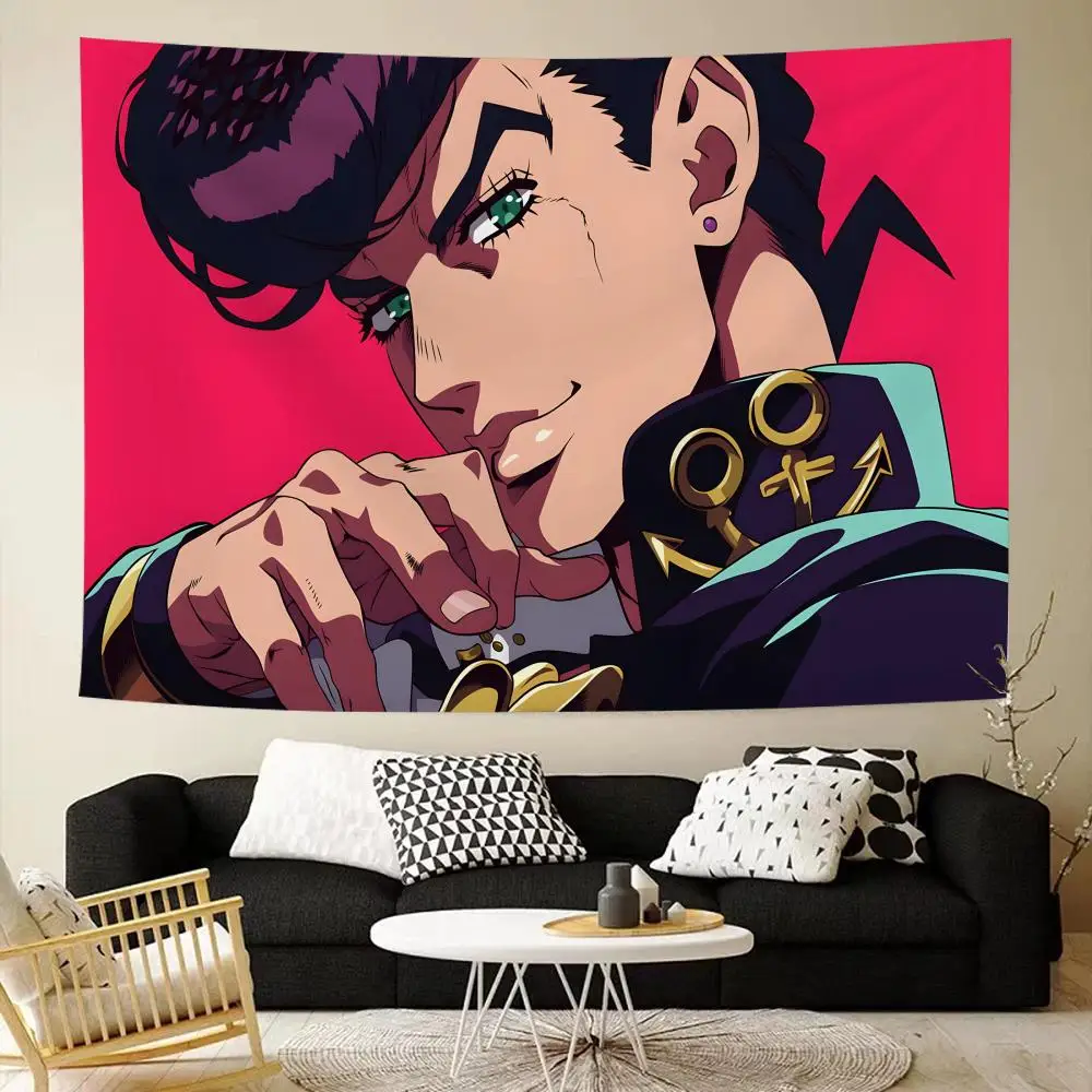 Anime JoJo Bizarre Adventure Tapestry House Bedroom Living Bar Garden Microfiber Decoration Background
