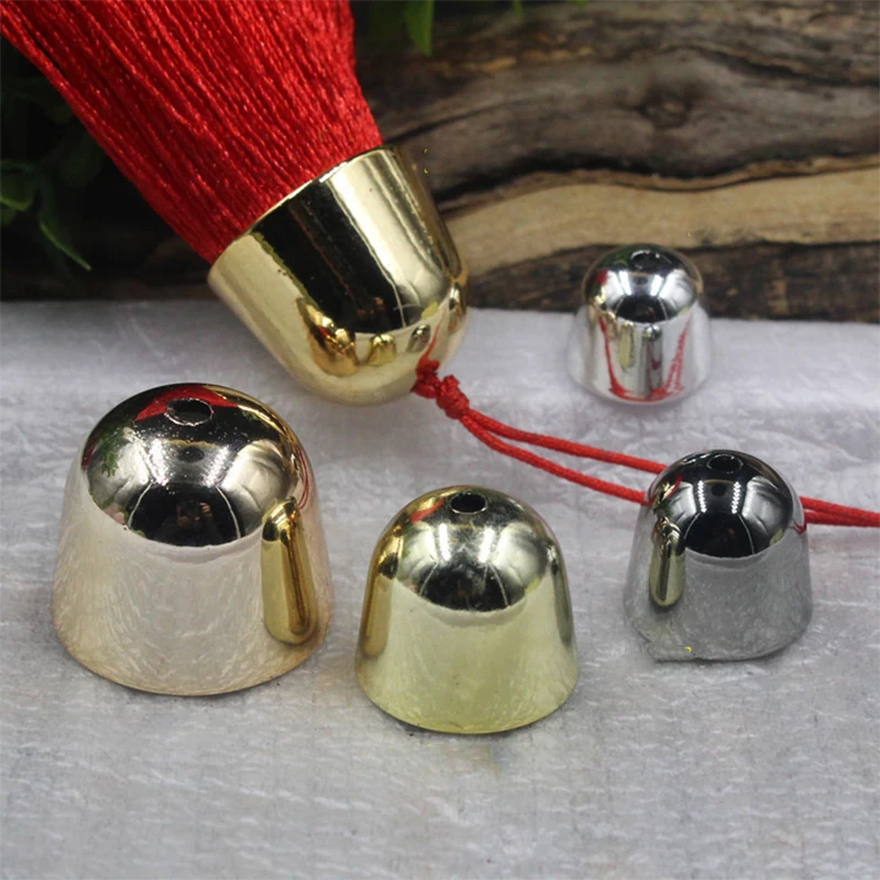 

50pcs/Lot 4 Colors Dome CCB Tassel Caps Pendants Bags Crimp Decor Tip End Cover Cap 11/14/16/18/20mm DIY Jewelry Accessories