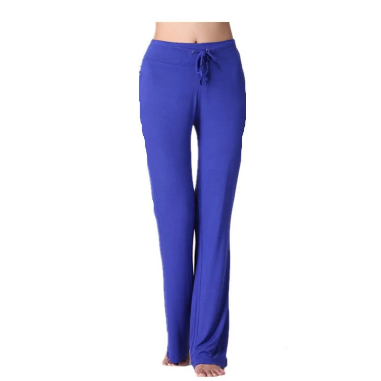 2024 new Wide Leg Sport Pants Women High Waist Stretch Bandage Flare Pants Broad Leg Dance Yoga Pants Long Trousers S-4XL