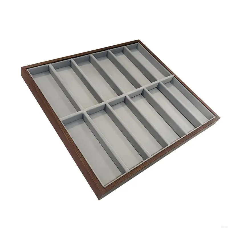 Eleganter Brillenhalter aus Holz und Flanell innen B03E – Detail 2