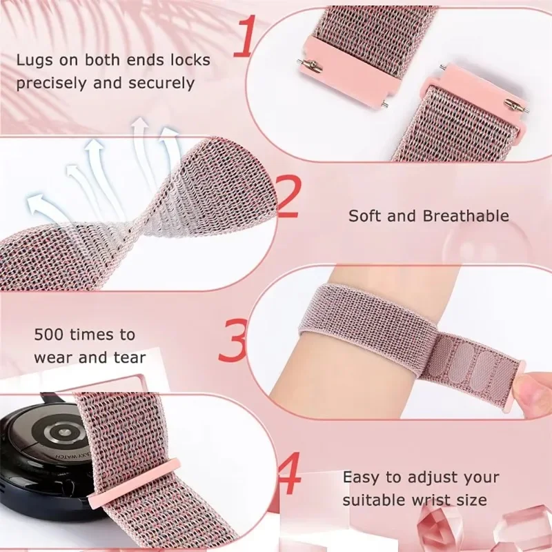 Pulseira de nylon de 22mm 20mm para garmin forerunner 970 570 165 965 265 165 55 venu 3 pulseira garmin active 6 5 abordagem s50