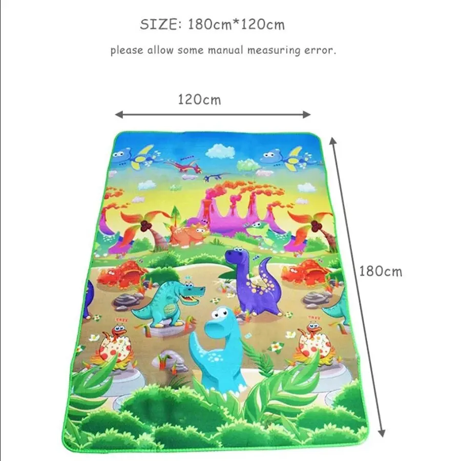 Baby Play Mat Doubel Sided Dinosaur Kids Rug Soft Floor Toddler Crawling Carpet Game Activity Gym Toys for Children Picnic Mat