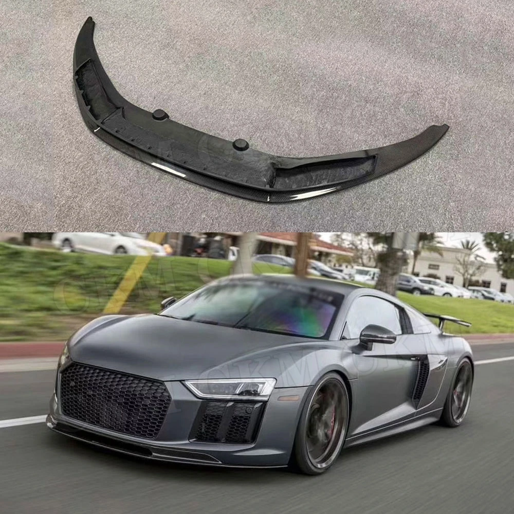 

Dry Carbon Fiber / FRP Front Bumper Lip Spoiler Aprons For Audi R8 V8 V10 2017-2020 Head Chin Car Styling