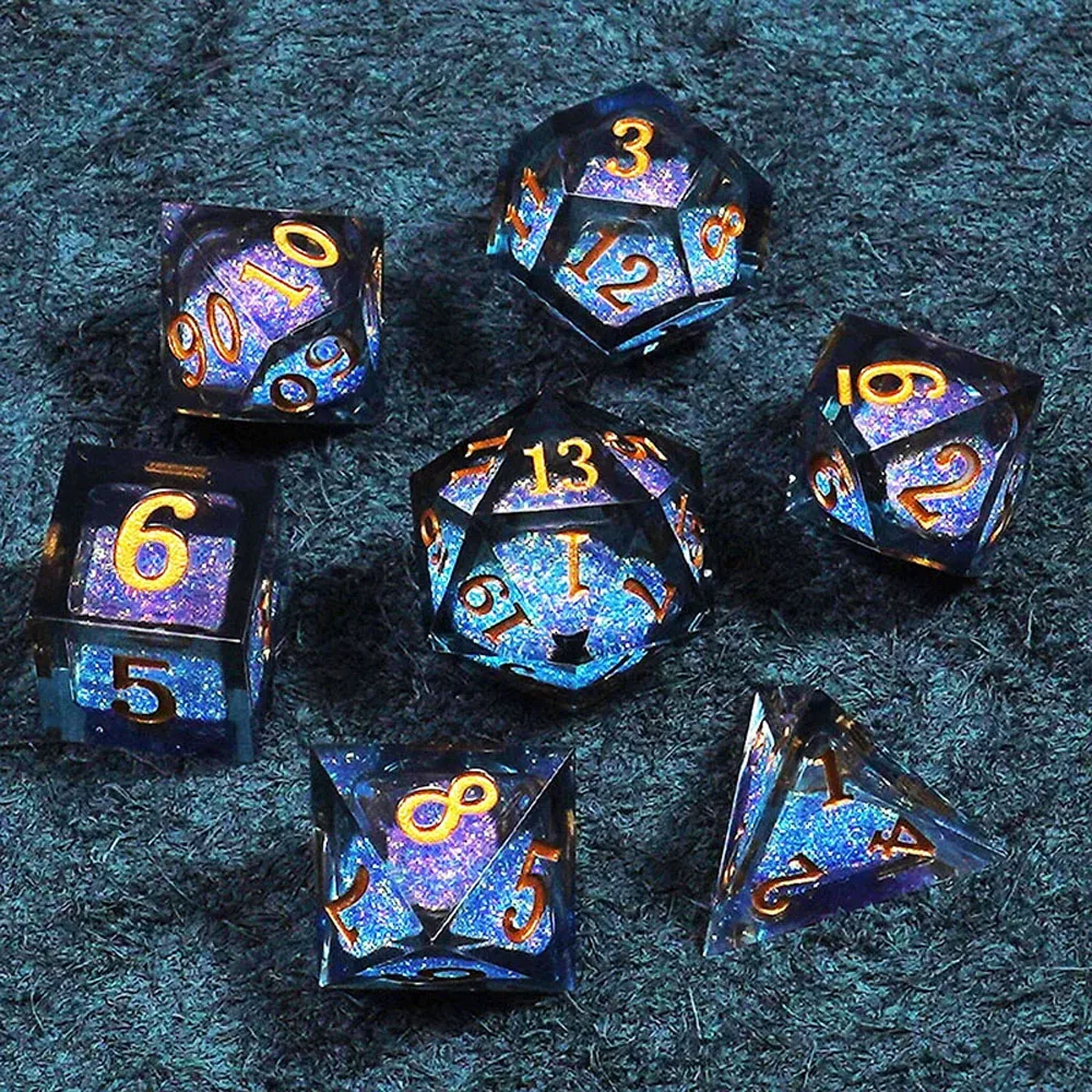 7pcs Sharp Polyhedral Dice Resin Silicone Mold Dice Casting Mould For Role Play Color Toy Board Game Running Group Play