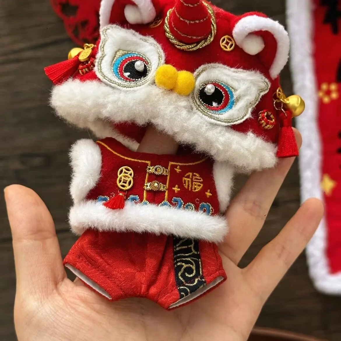 

10cm cotton doll New Year's costume "Happy New Year" doll outfit set