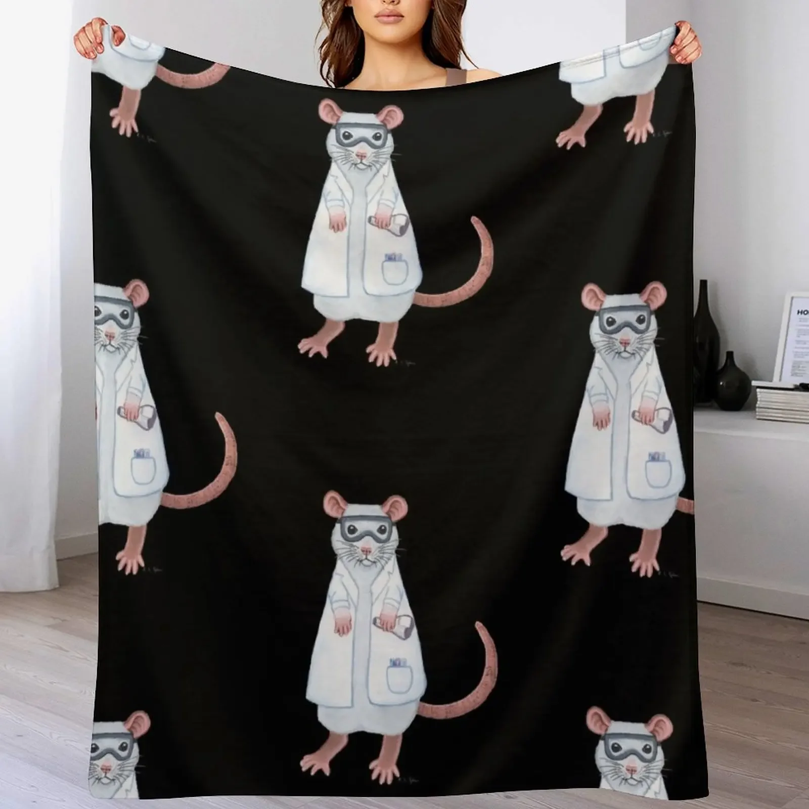 

Lab Rat Throw Blanket Vintage Flannel Travel Summer Beddings Blankets