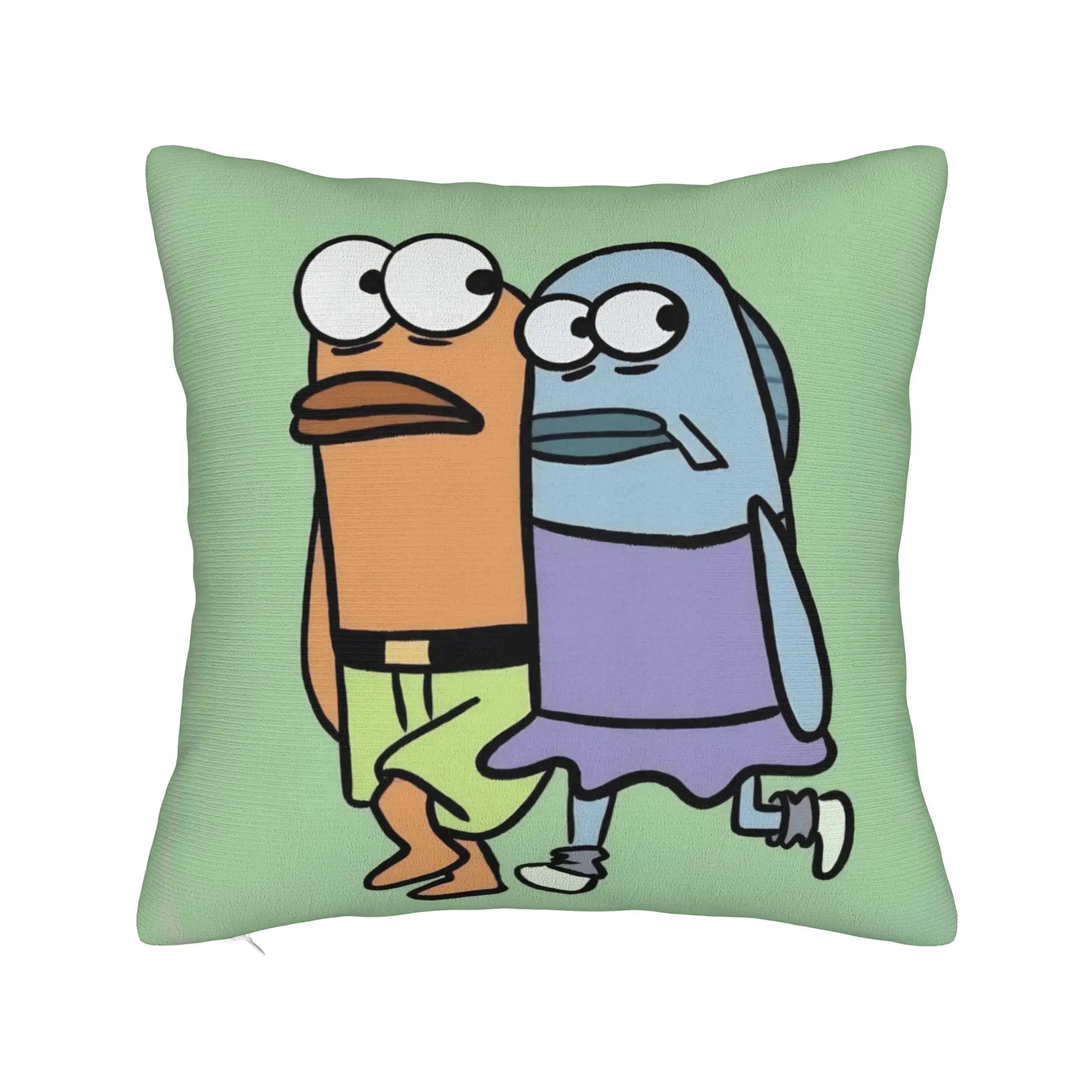 Bikinis Bottom Buddies Funny Fish Square Pillow Cases Cushion Cover Awesome Zipper Decorative Pillowcase for Living Room 40*40cm