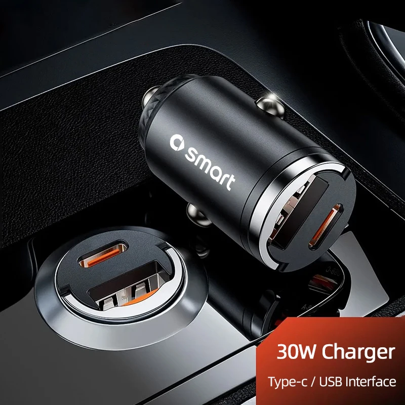 1Pcs Mini Car Charger USB Type-C Fast Charging Adapter Windshield Wiper For Smart EQ Fortwo Forfour 453 451 452 Roadster Forstar