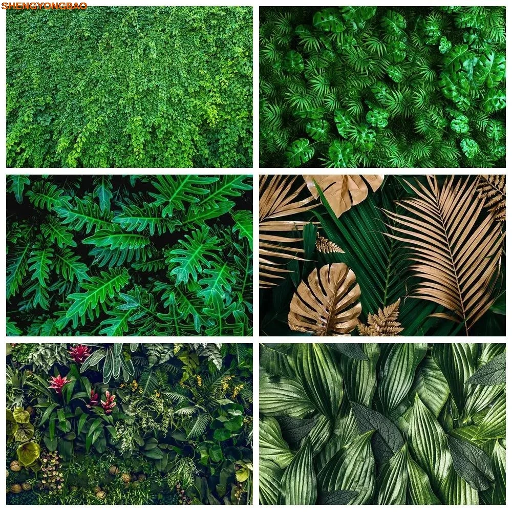 

Tropical Green Leaves Wall Background Grass Photography Wallpapers Backdrop Greenery Photo Studio Shoot Home Decorations