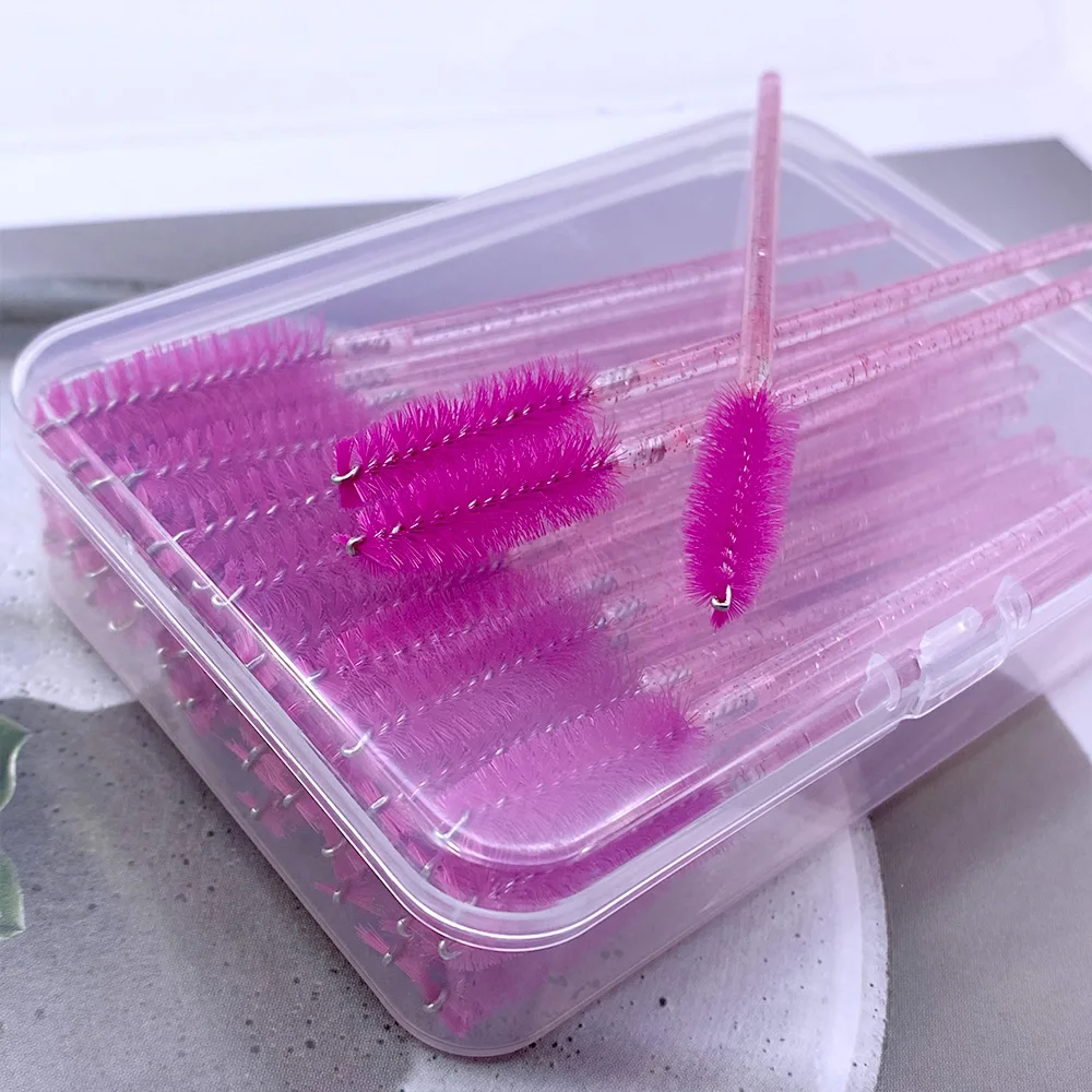 Zanse 100 قطعة فرش رمش كريستال الماس مقبض فرشاة للمكياج عصي الماسكارا قضيب صندوق التعبئة رمش تمديد أدوات #2