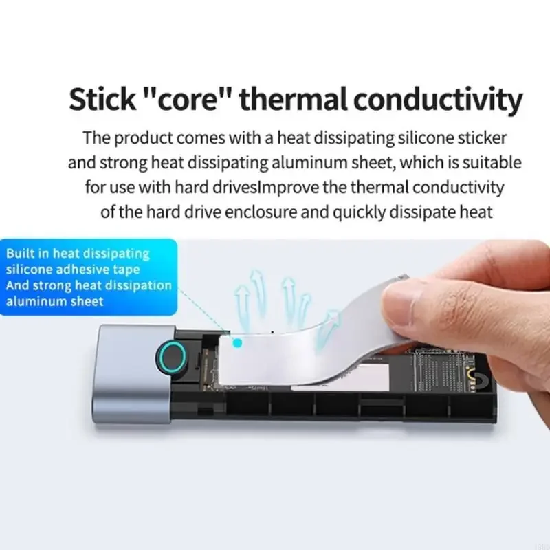 M.2 NVME Hard Drive Enclosure Adapter Tipe C USB 3.2 10Gbps ke NVME PCIE MKEY/B+Dukungan MKEY UASP Trim