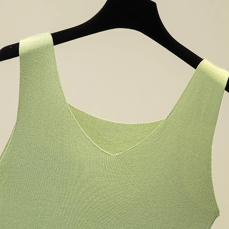 EHQAXIN Women's Camisole Summer Simple V-Neck Knitted All-Match Slim Vest Tops For Ladies Bottoming Thin Shirt S-XL