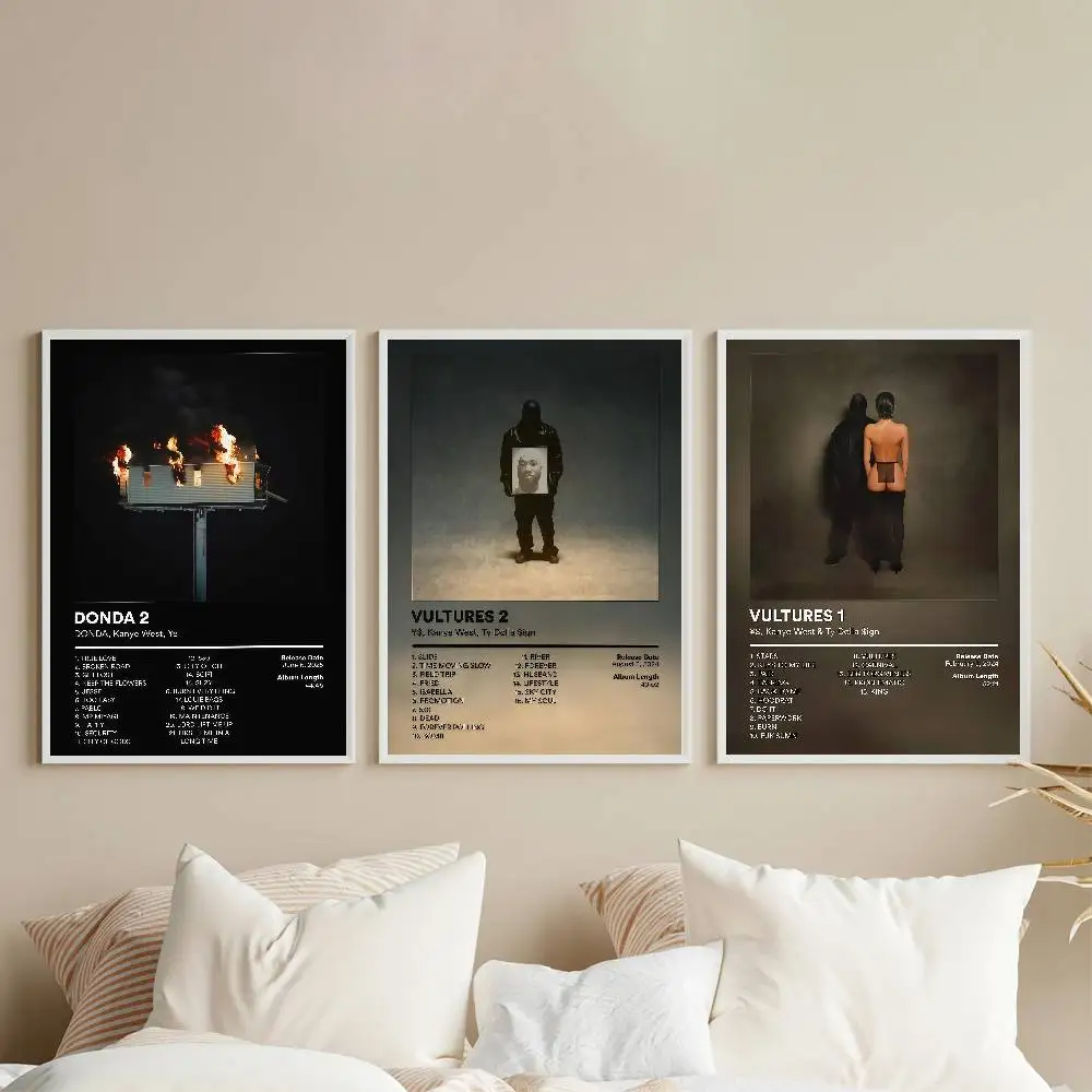 Rapper Hip Hop Pop Singer K-Kanye West Poster HD Sticky Wall Art Printing Waterproof Home Living Bed Room Bar Aesthetic Decor - view 2