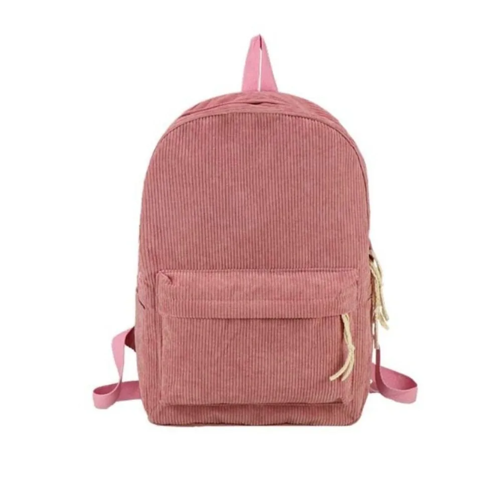 Lightweight Corduroy Backpack Harajuku Ulzzang Students School Bag Adjustable Shoulder Straps Japanese Style Students Daypack