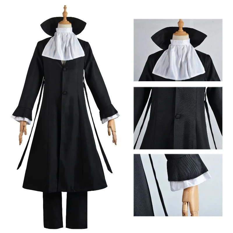 

Аниме Ryunosuke Akutagawa косплей костюм наряд BSD косплей костюм черная униформа с рубашкой Хэллоуин вечерние полные комплекты для мужчин