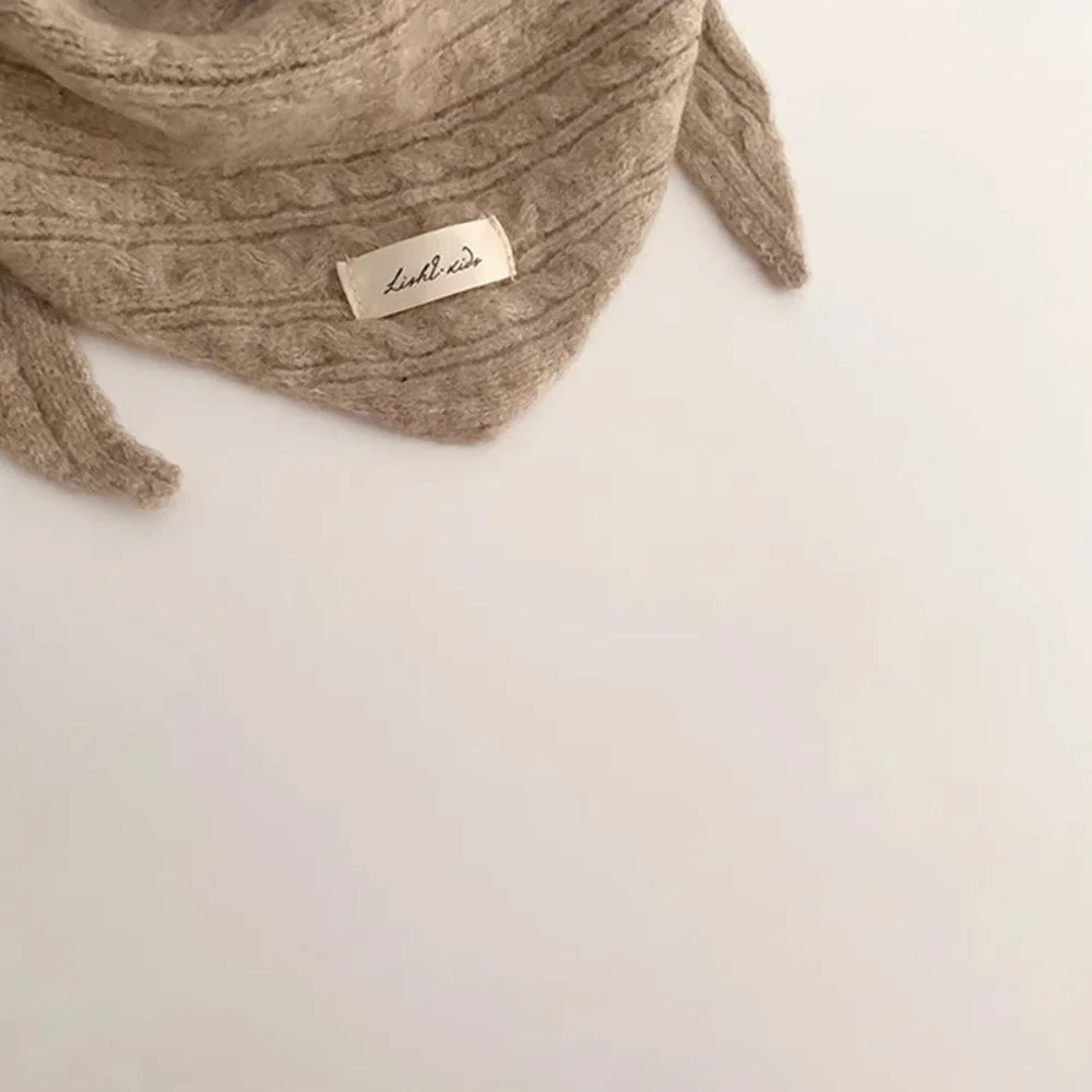 Classic Twist pattern Knitted Wool Scarf Windproof Keep Warm Cashmere Scarves Soft Solid Color Neckerchief Boy Girl