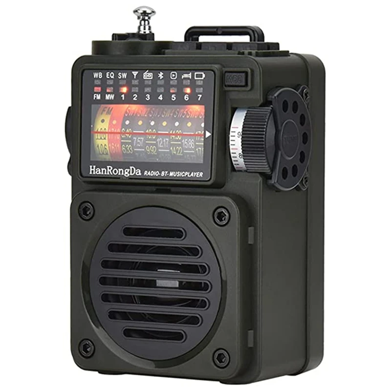 Radio Player HRD-700,FM/AM/SW/WB Full Band Broadcast Reception, Airband Radio Support Bluetooth, TF Card Playback