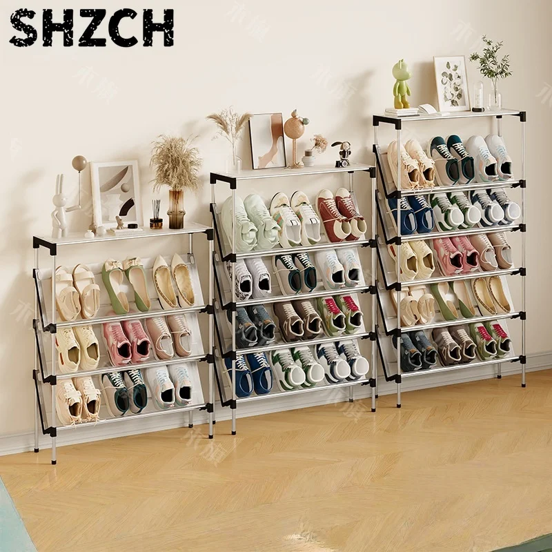 New Simple Multi-layer Inclined Dustproof Shoe Rack. Space Saving Home Door Step Shoe Cabinet, Easy To Assemble