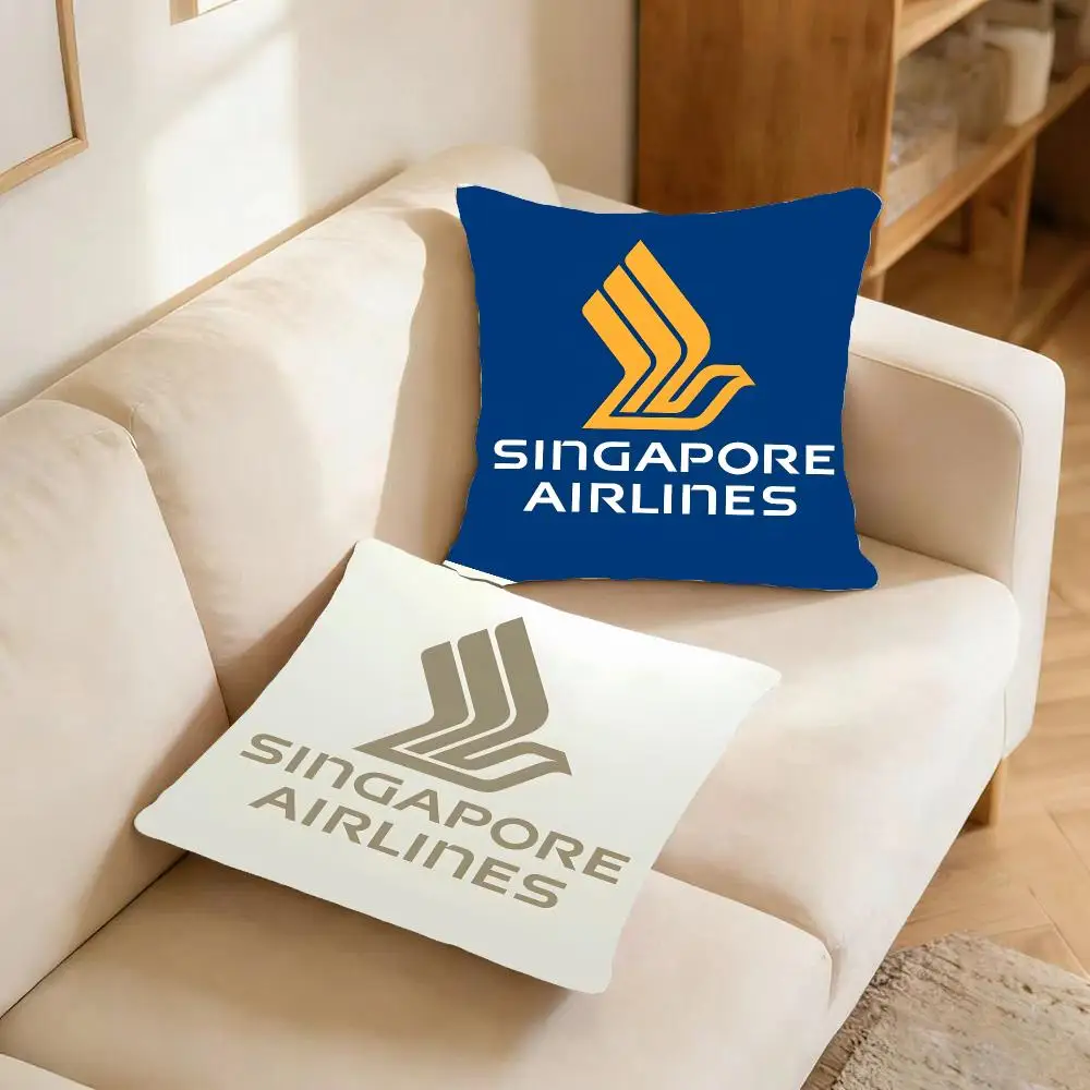 Airline Travel Singapore Airlines Cushion Cover Warm coral fleece Cute kawaii plush Kawaii mascot throw