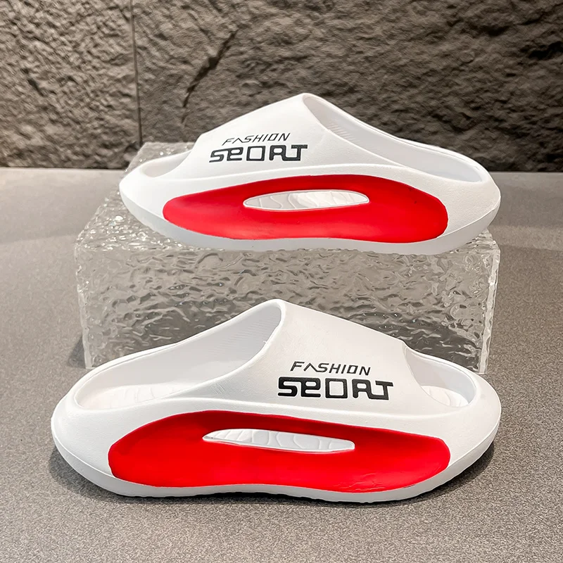 

Новинка 2025, пляжная обувь, сандалии, новые летние мужские тапочки, мягкие шлепанцы на платформе, шлепанцы из ЭВА