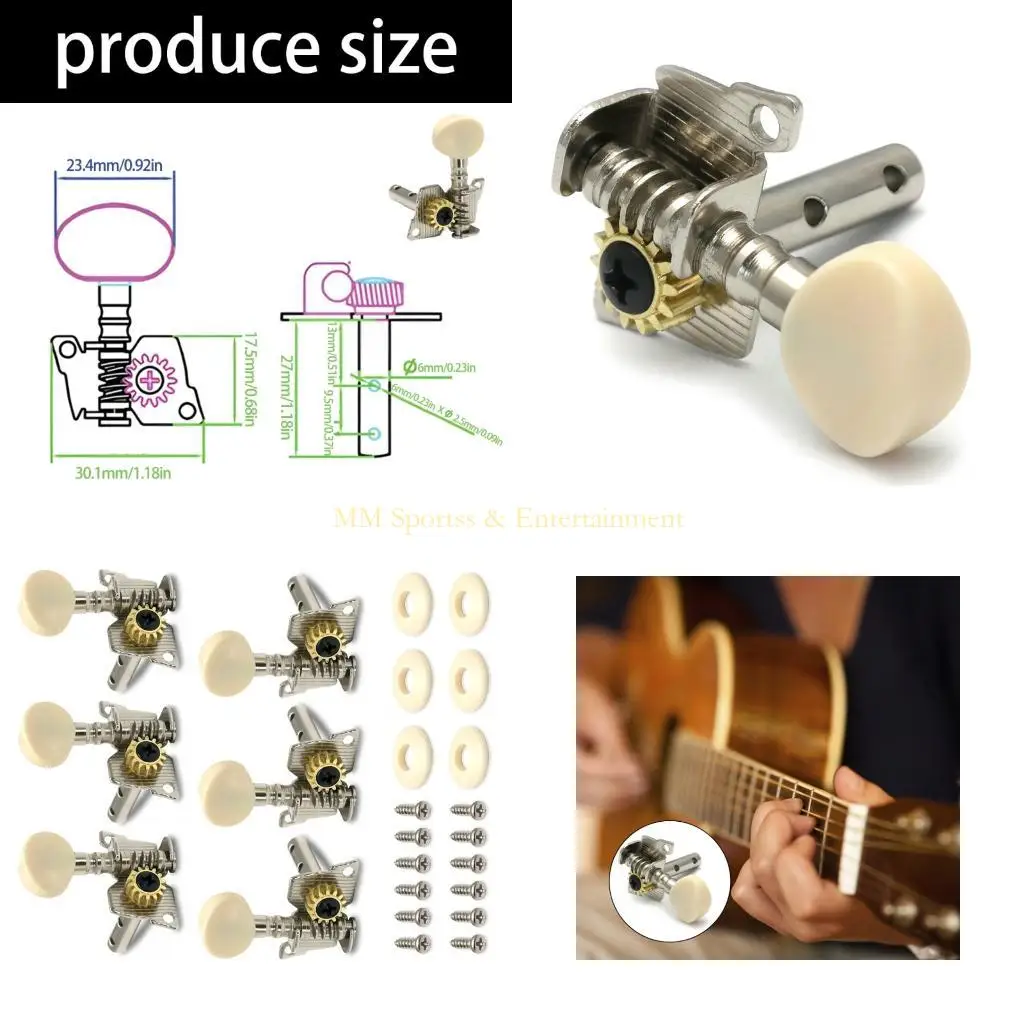 

31BE 6 Pack Guitar Tuning Keys Tailpiece Pegs Locking Tuners for Better Sound