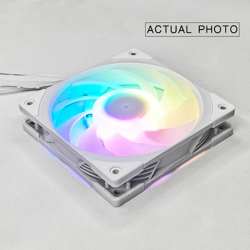 JUMPEAK 고성능 2500RPM 120mm ARGB 선풍기 저소음 FDB 베어링, 12cm RGB 팬, 컴퓨터 PC 케이스 냉각 시스템 CPU 쿨러