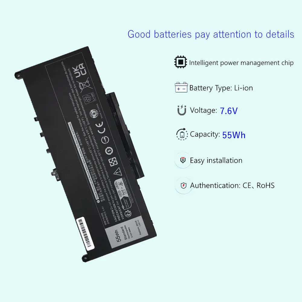 J60J5 Laptop Battery For Dell Latitude E7270 E7470 MC34Y 0MC34Y R1V85 451-BBSX 242WD 1W2Y2 GG4FM WYWJ2 451-BBSU 451-BBSY