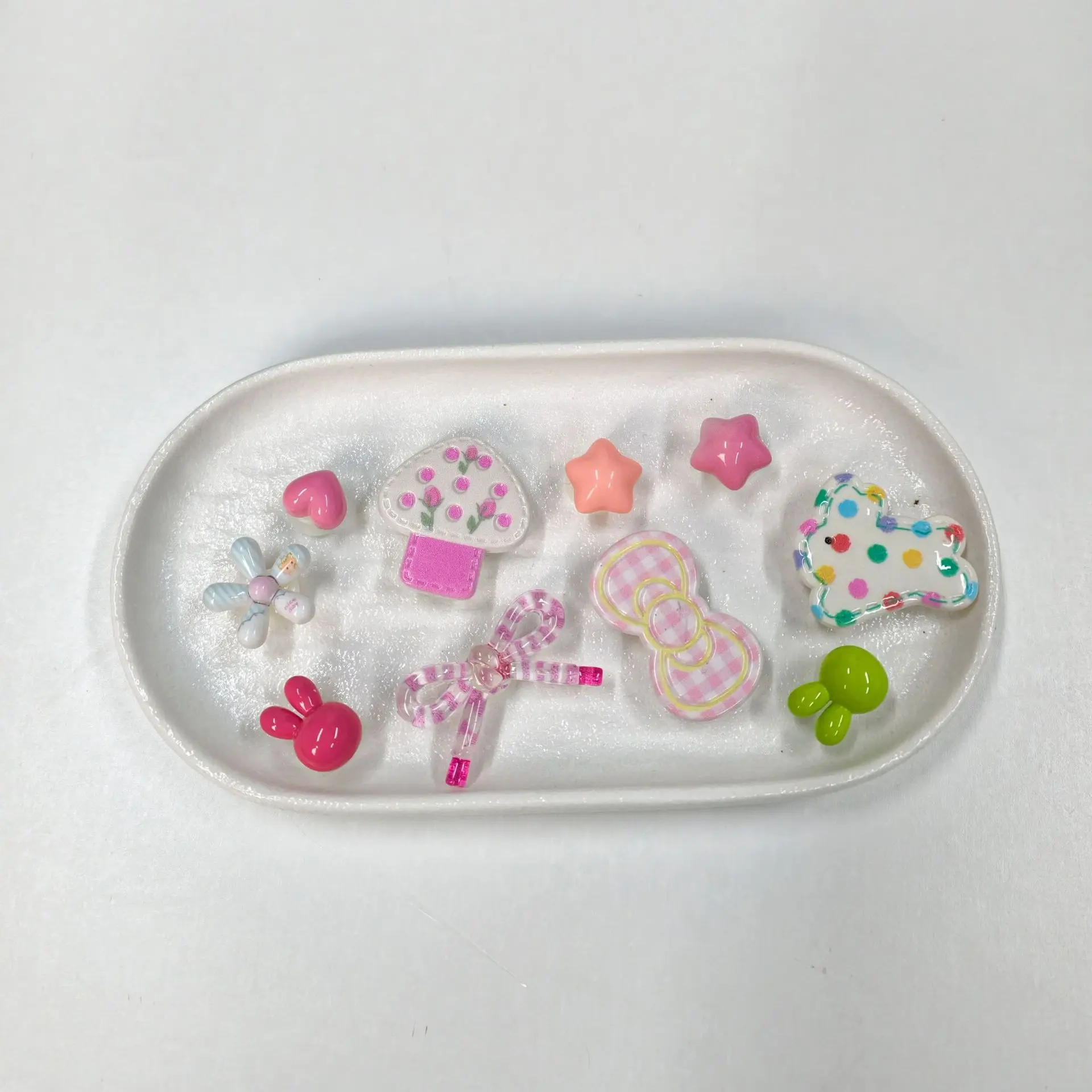Crystal Shoe Charms Set Cute Animals Bow Candy Flower DIY Detachable Shoes Accessories 10Pcs