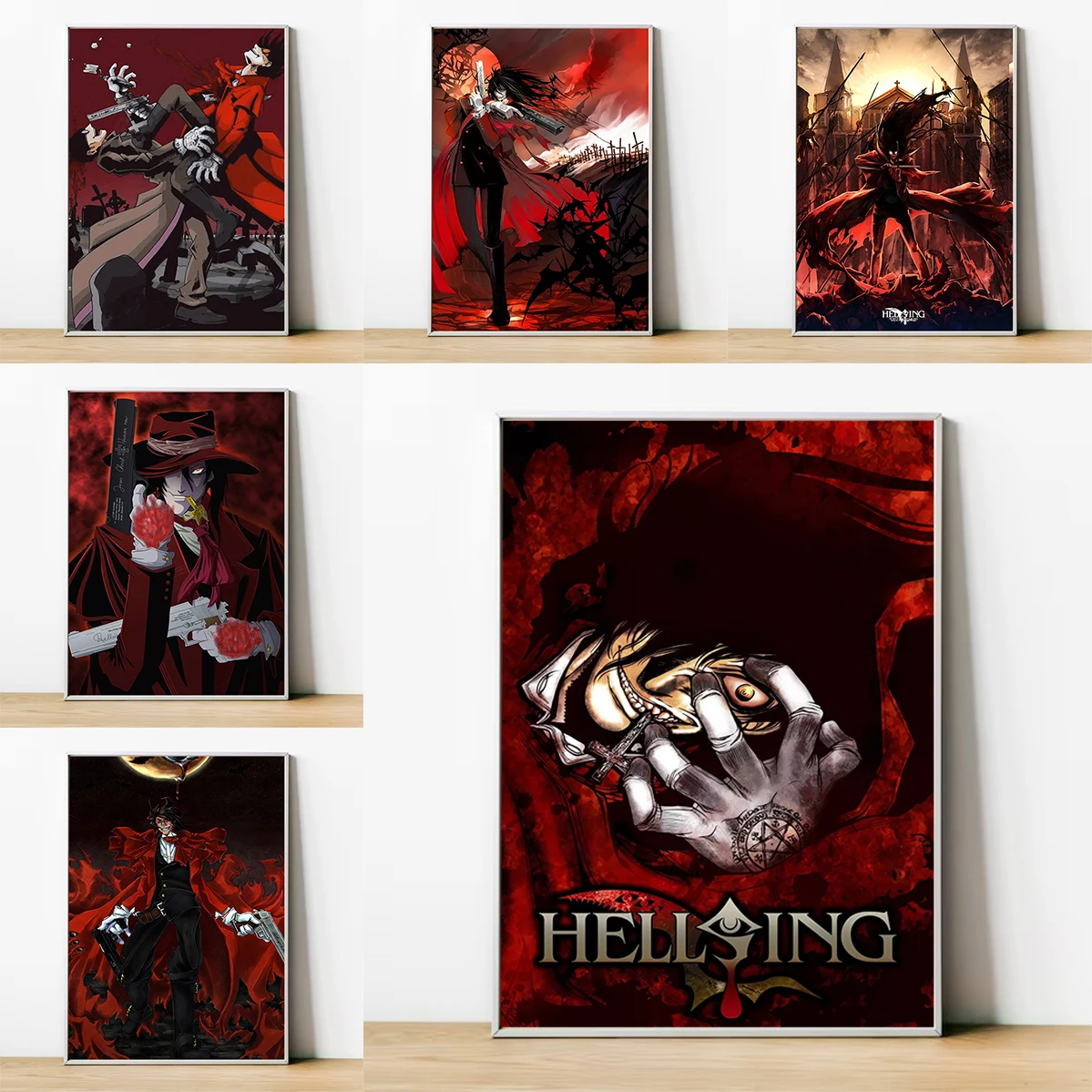 

Hellsing Anime Poster Decorative Painting Posters for Wall Decor Home Decorations Canvas Gamer Room Decoration Art Paintings the