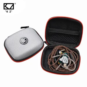 KZ Tas Earphone Asli Kotak Penyimpanan Ritsleting PU Casing Kotak Penyimpanan Tahan Portabel Kartu Earbud Aksesori Earphone Cocok Hitam 10 penutup earphone penjualan terbaik - №