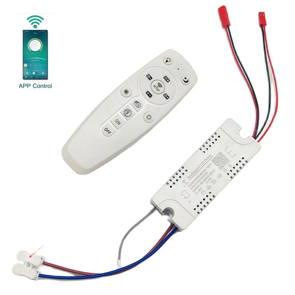 Pilote LED de contrôle APP Transformateur LED intelligent à distance 2,4 G (12-24 W) X2 (40-60 W) X2 pour lustre à couleur variable.