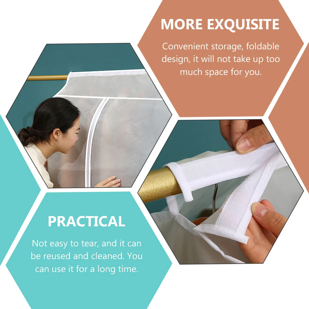 

Dustproof Clothing Cover Folding Closet Protectors for Hanging Clothes White Garment Bags Covers Protecting Dusts Miss