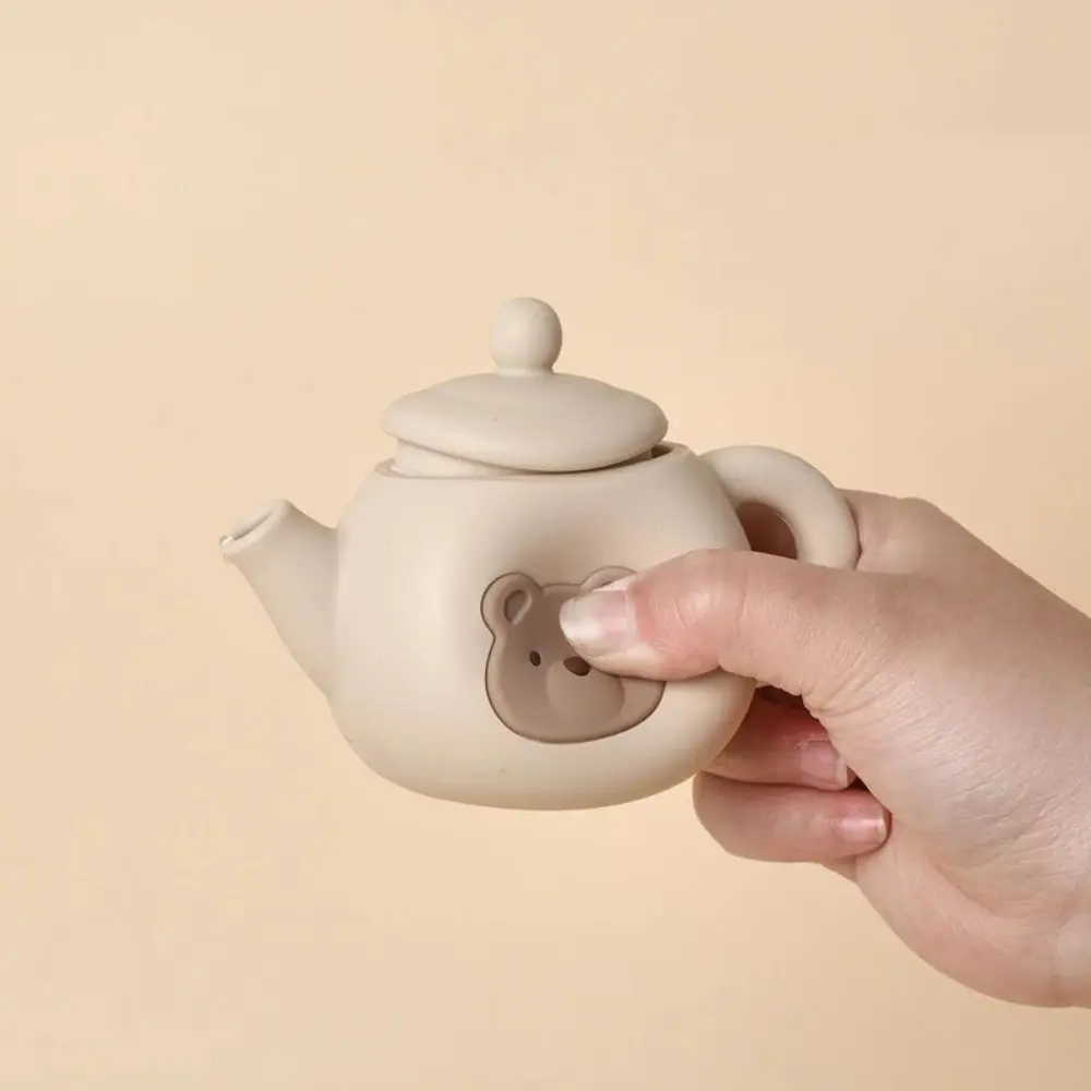 Simulation Silicone service à thé de l'après-midi petit ours Montessori semblant jouer ensemble de cuisine début éducatif interactif service à thé jouer