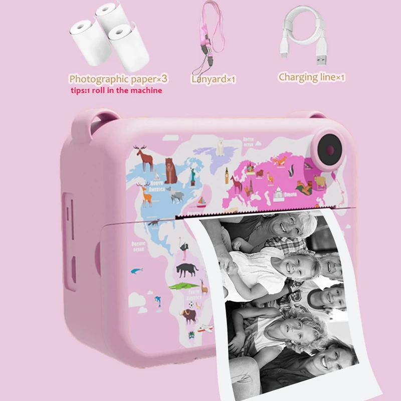 Digital Instant Camera With Print Paper Kids Child Selfie Video Camera Camcorder Camera Toy Gift For Kids