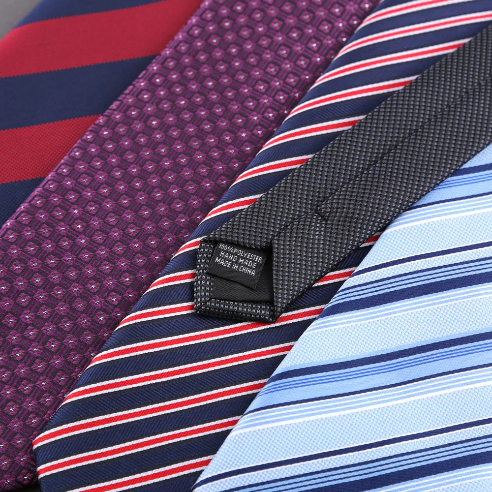 Klassische 8cm Krawatte für Herren, Business, formell, Hochzeit, blau, rot gestreift, einfarbig, modische Krawatten, Hemd- und Kleidungsaccessoires, Geschenk – Detail 5
