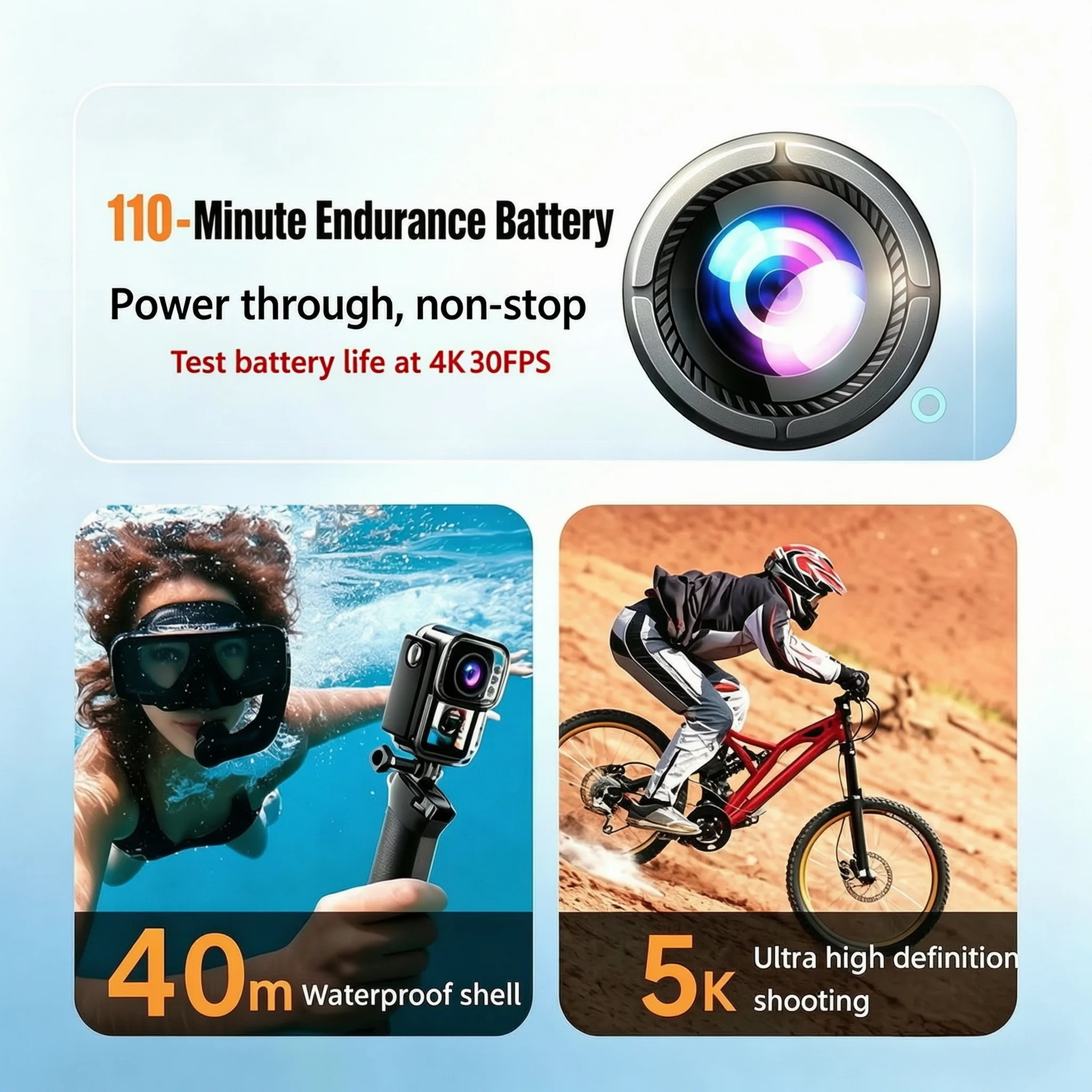 Câmera de Ação 5K com Tela Sen - Photographic Memory avaliação e preço