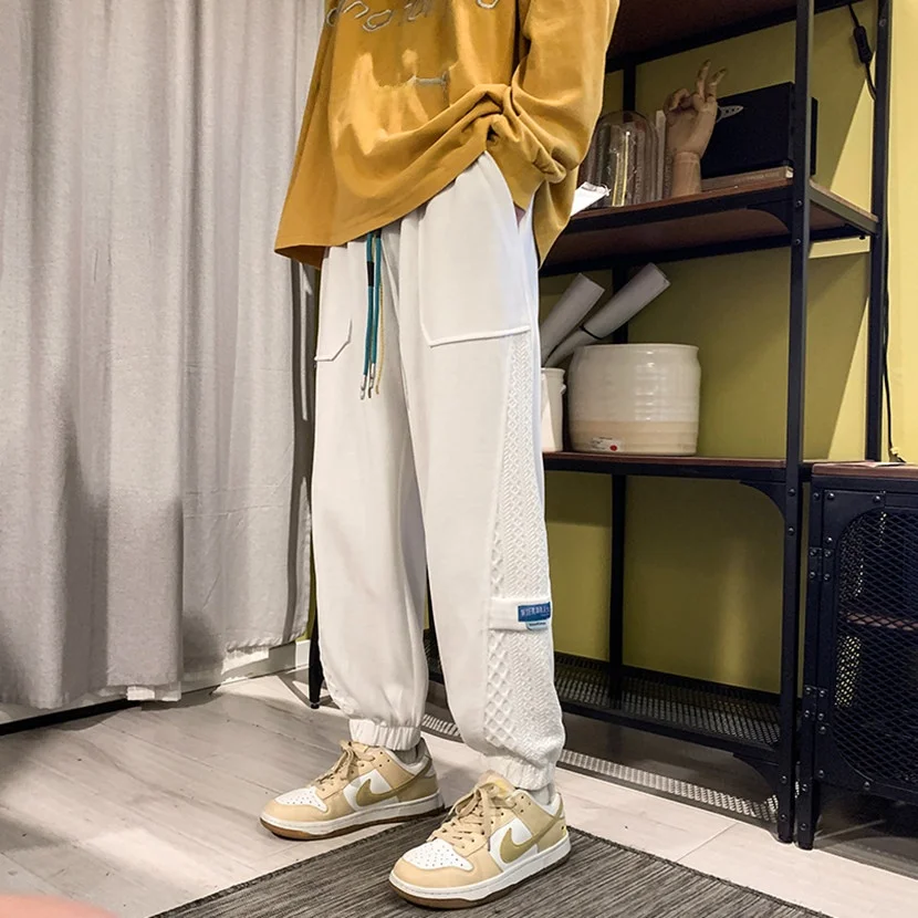 

Loose Men's Sport Pants American Sle High Street Cuffed Casual Trousers Spring Autumn New Nine Points Sweatpants