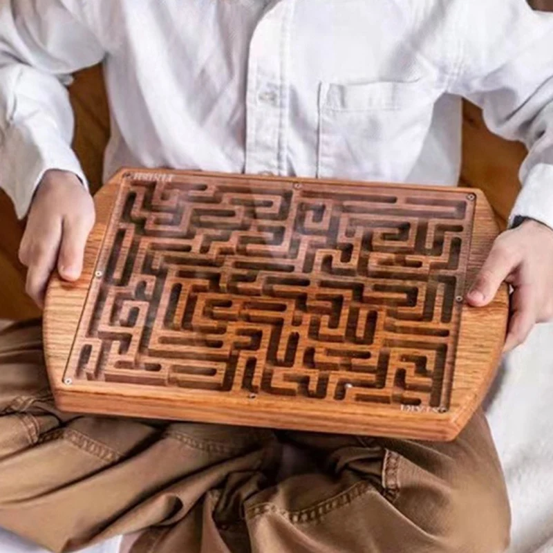 Gioco del labirinto in legno, Amanti dei giochi di sfida, Regalo per bambini, Palla del labirinto 3D per attività da tavolo